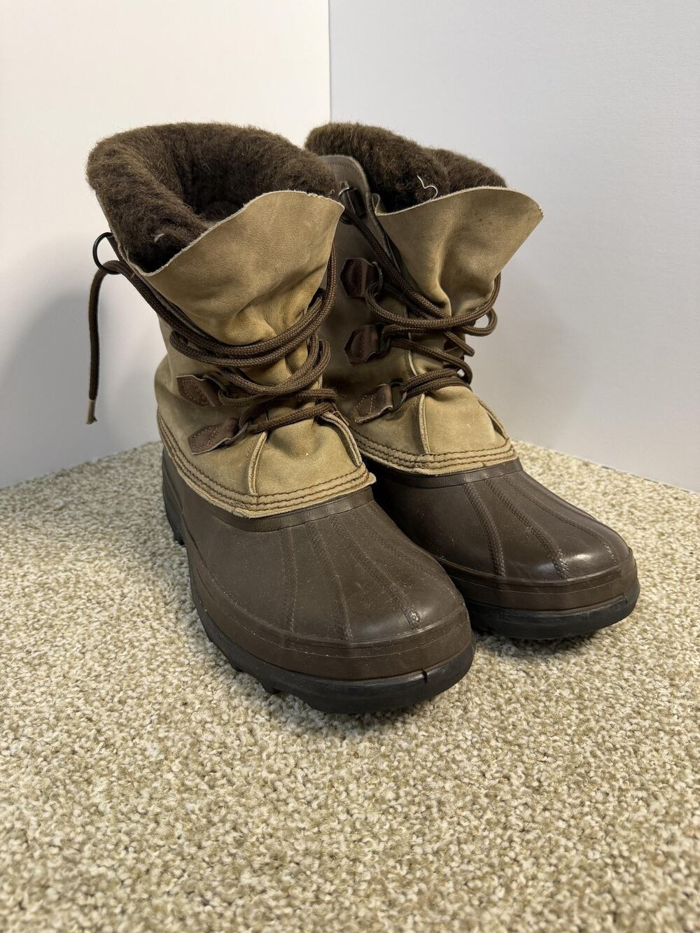 Vintage Sorel Snow Boots Mens 10 Bighorn Waterproof Insulated Made In Canada